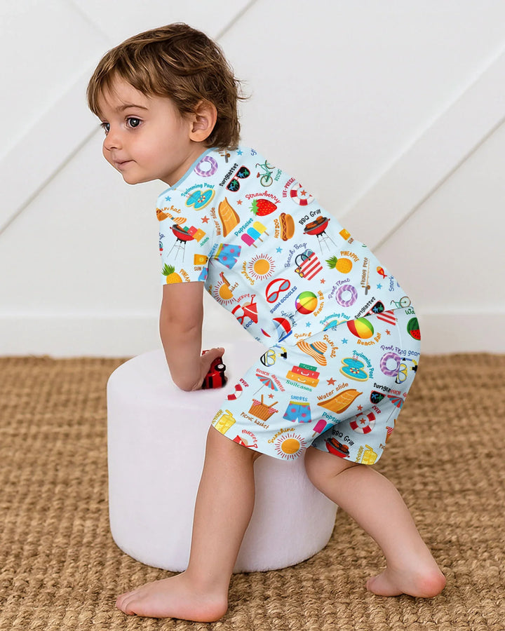 Love Summer Bamboo Two Piece Short Sleeve Shorts Pajama Set
