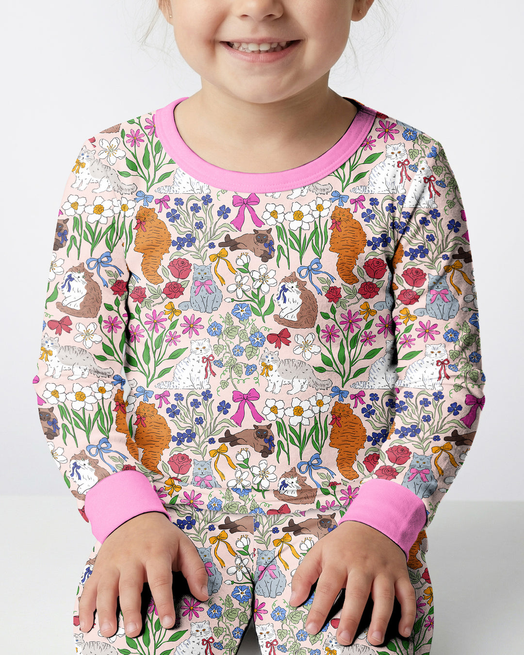 The Garden Cattery Mommy & Me Matching Bamboo Two Piece Long Sleeve Pajama Set