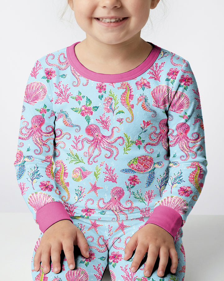 Preppy Palm Beach Bamboo Two Piece Long Sleeve Pajama Set