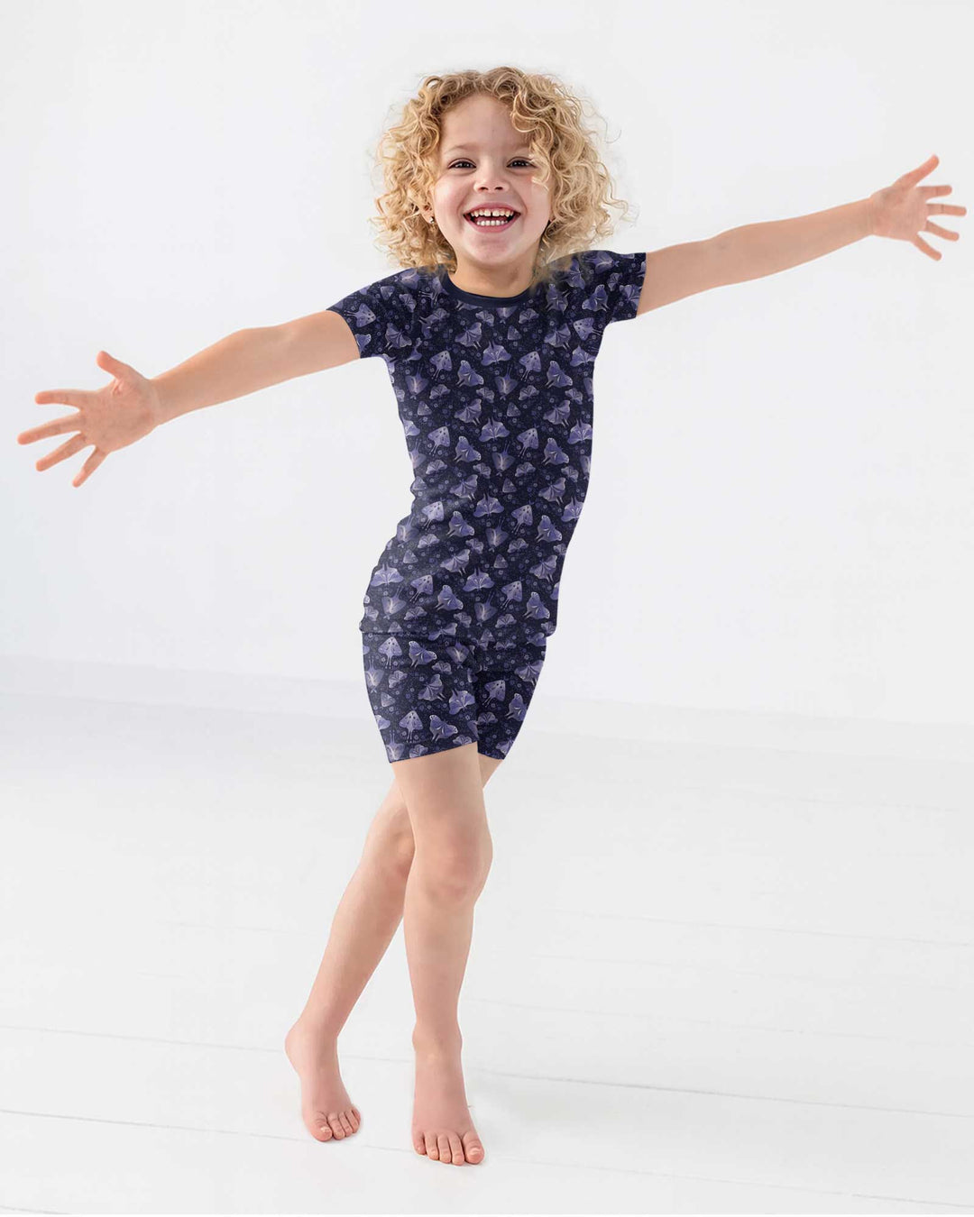 Very Peri Moths Bamboo Two Piece Short Sleeve Shorts Pajama Set