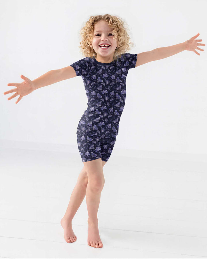 Very Peri Moths Bamboo Two Piece Short Sleeve Shorts Pajama Set