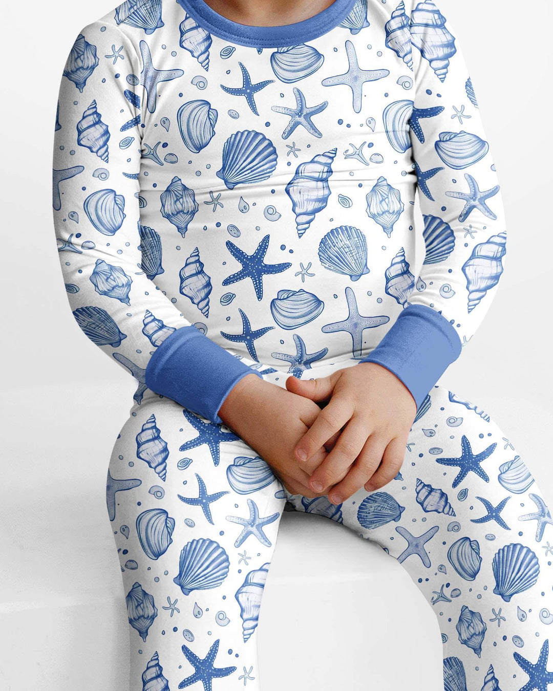 Coastal Charm Family Matching Bamboo Two Piece Long Sleeve Pajama Set