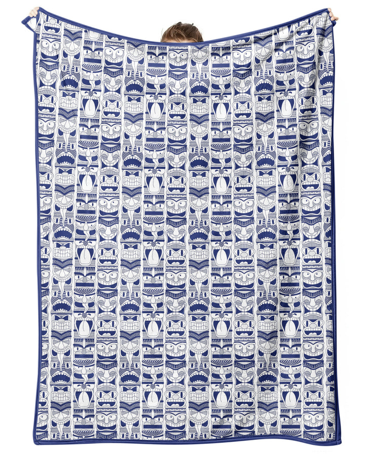 Friendly Totem Pole Figures Bamboo Blanket