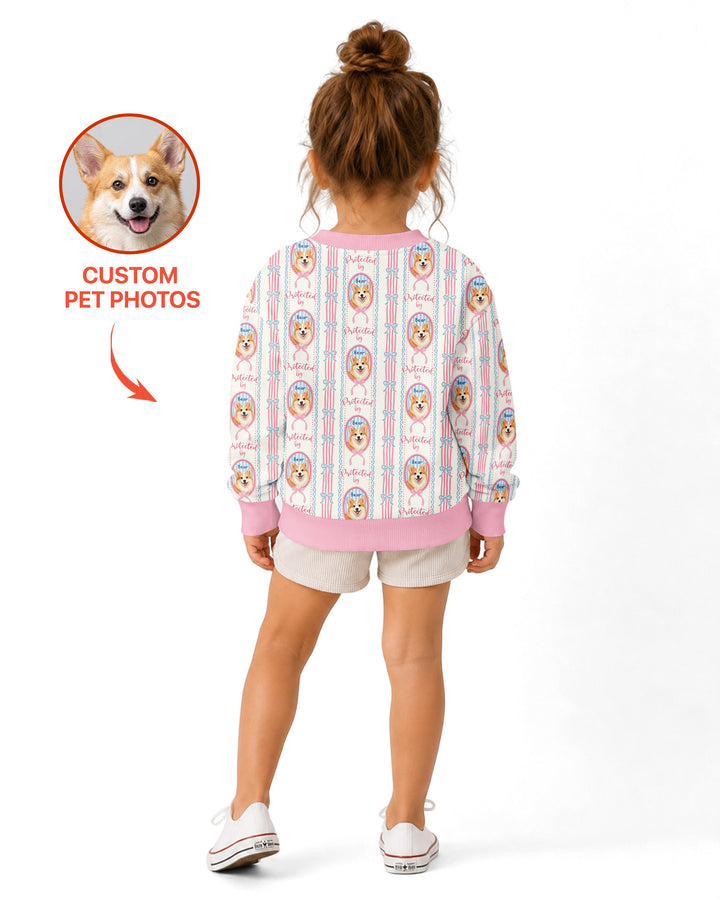 Custom Coquette Pet Photo Little Protector Bamboo Crewneck Sweatshirt