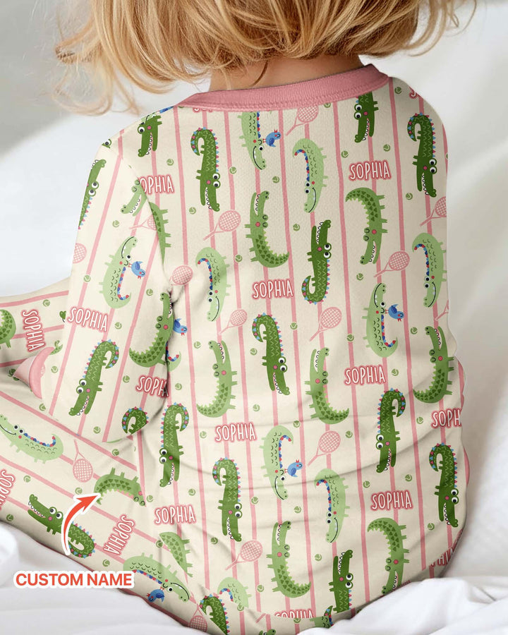 Custom Name Tennis Crocodiles Bamboo Convertible Zippy