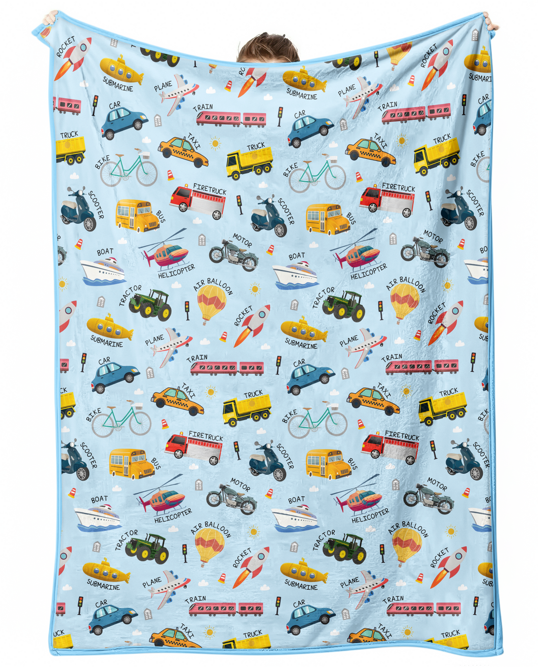 Vehicle Vocabulary Bamboo Blanket