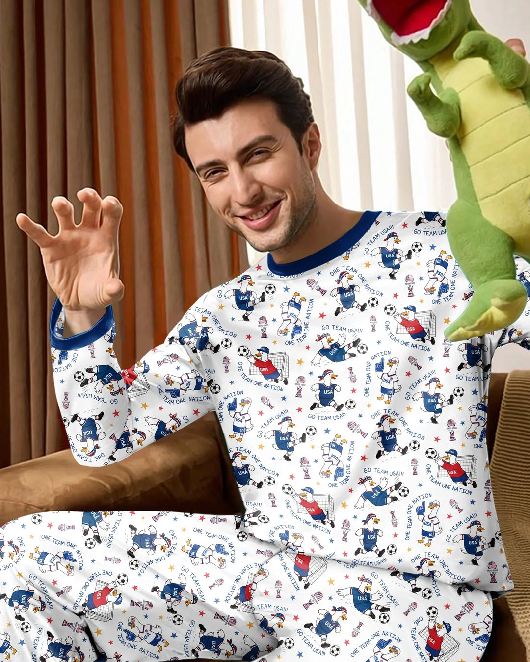 USA Soccer Goose Family Matching Bamboo Men's Pajama Set