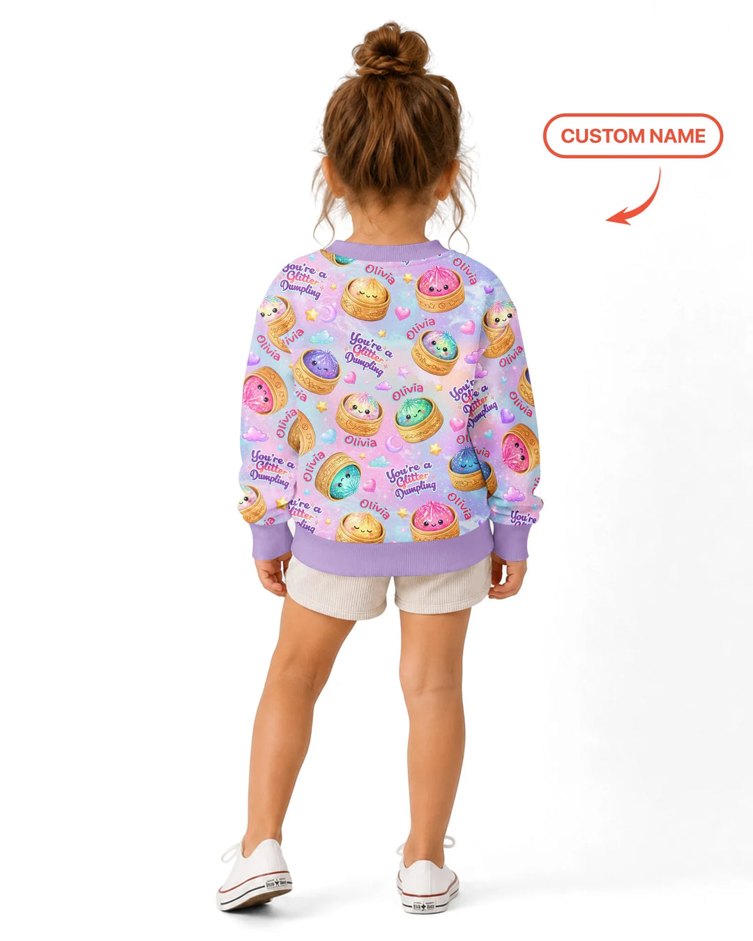 Custom Name You're A Glitter Dumpling Bamboo Crewneck Sweatshirt