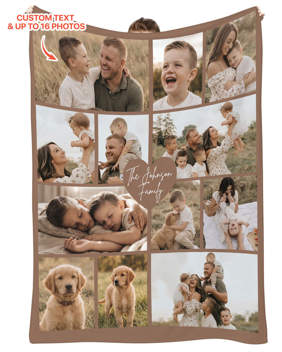 Custom Photo Collage Family Bamboo Blanket