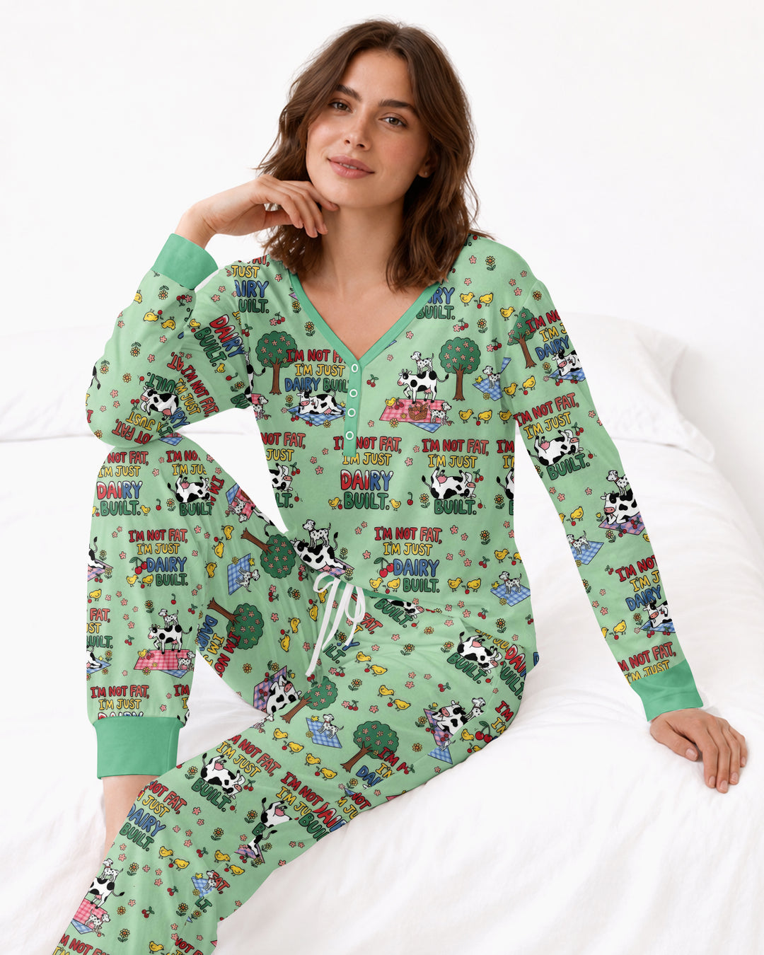 I'm Not Fat I'm Just Dairy Built Bamboo Women Pajama Set
