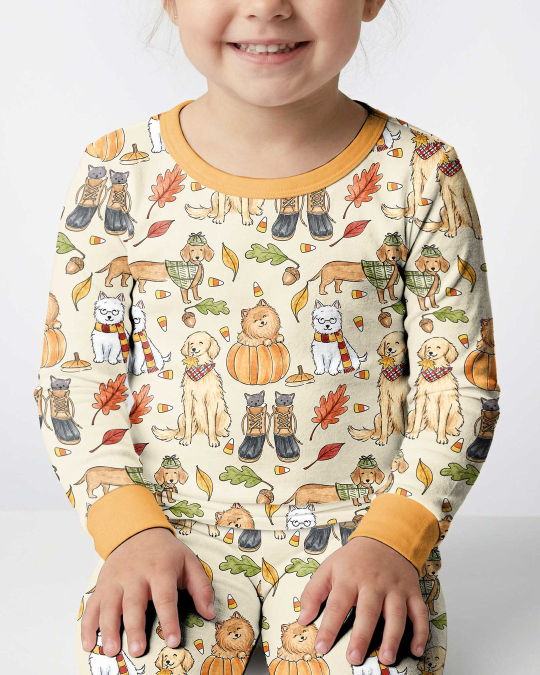 Autumn Paws Bamboo Two Piece Long Sleeve Pajama Set