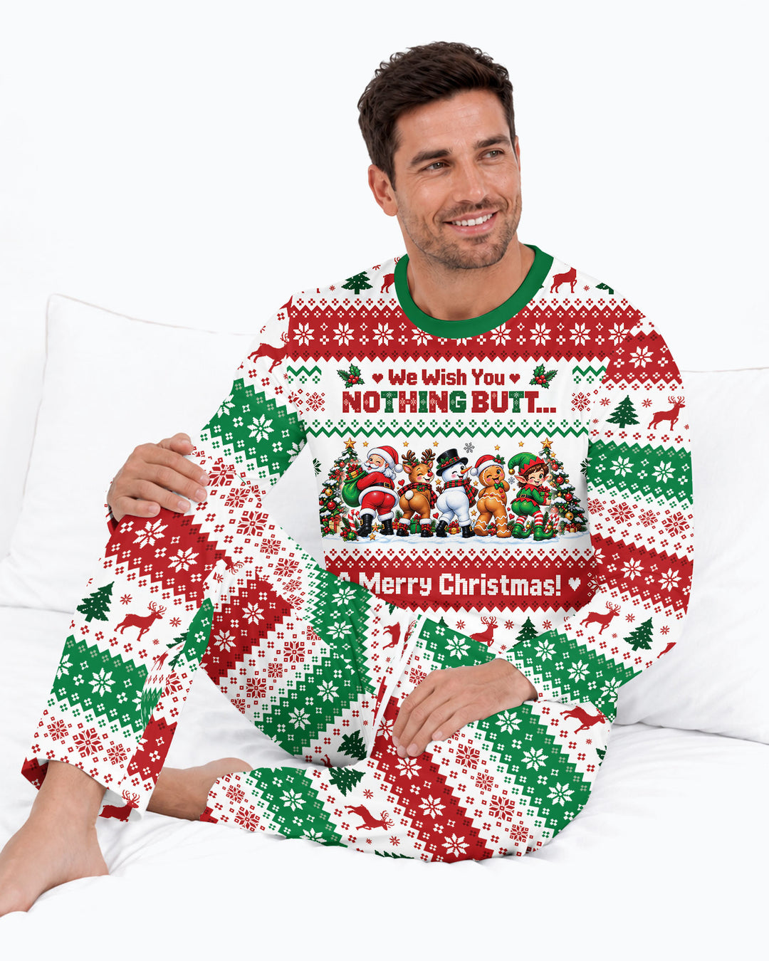 We Wish You Nothing Butt A Merry Christmas Bamboo Men's Pajama Set