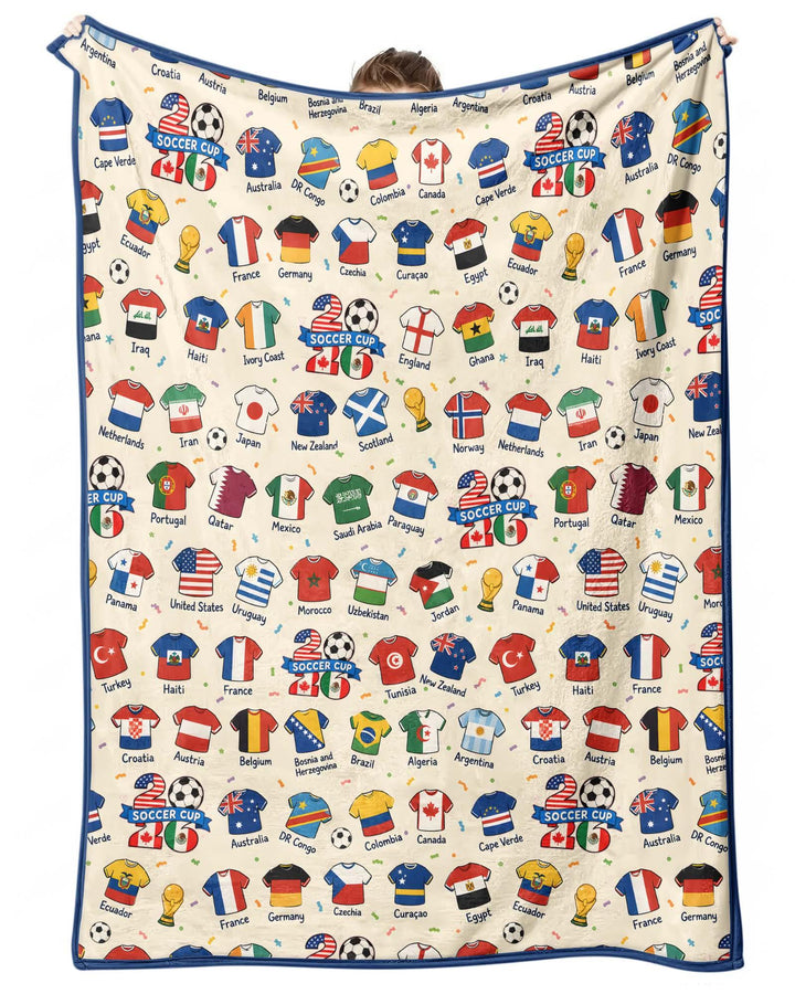 2026 Soccer World Jersey Flag Bamboo Blanket