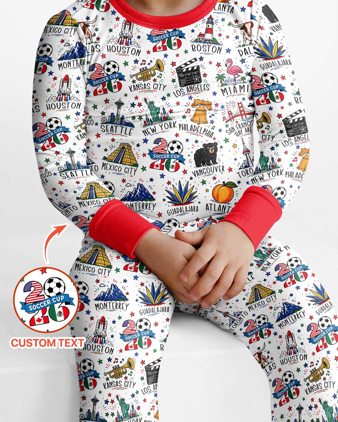 2026 Soccer Cup Host Citties Bamboo Two Piece Long Sleeve Pajama Set