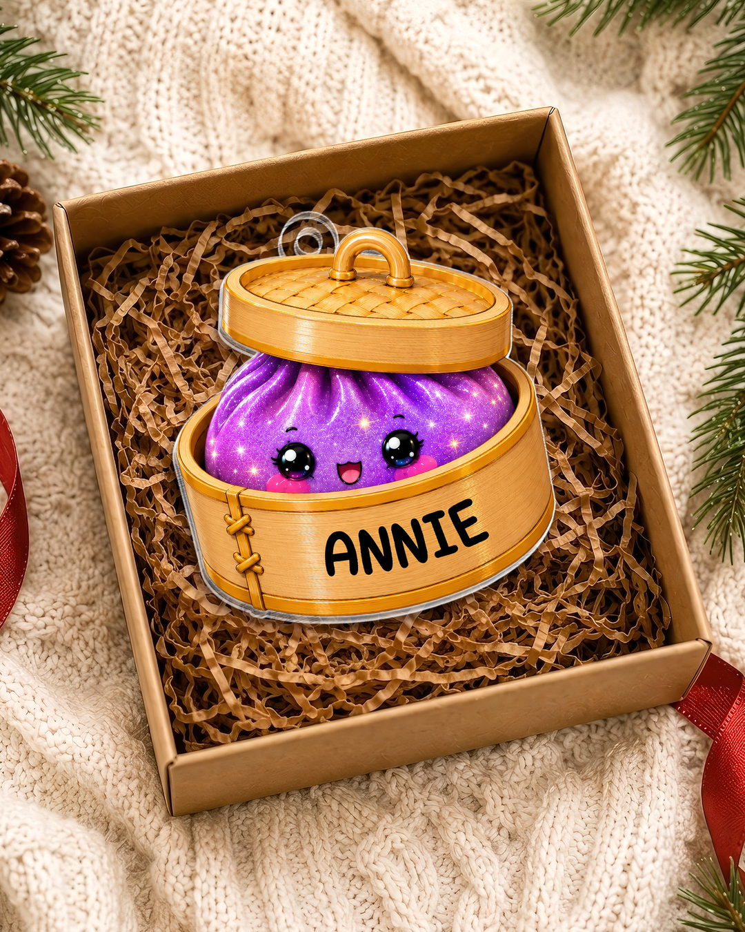 Glitter Dumpling Personalized Acrylic Ornament