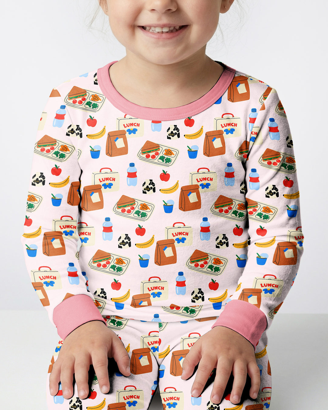 Happy School Lunch Bamboo Two Piece Long Sleeve Pajama Set
