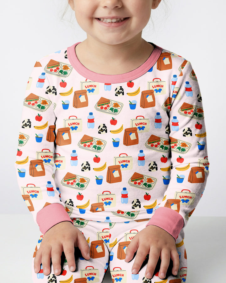 Happy School Lunch Bamboo Two Piece Long Sleeve Pajama Set