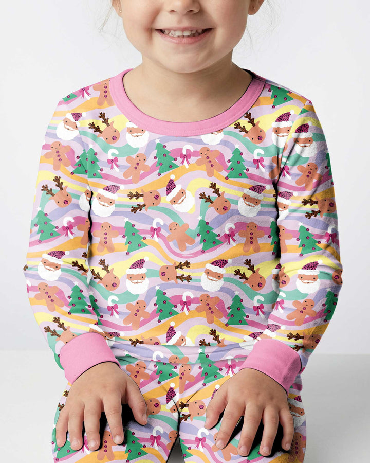 Whimsical Christmas Wonderland Bamboo Two Piece Long Sleeve Pajama Set