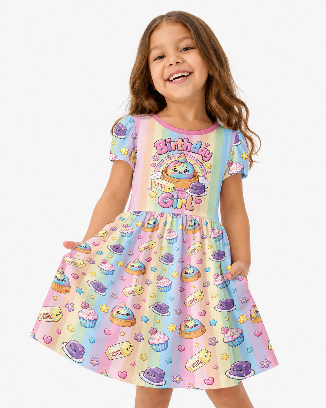 Personalized Squishy Party Birthday Girl Bamboo Twirl Dress