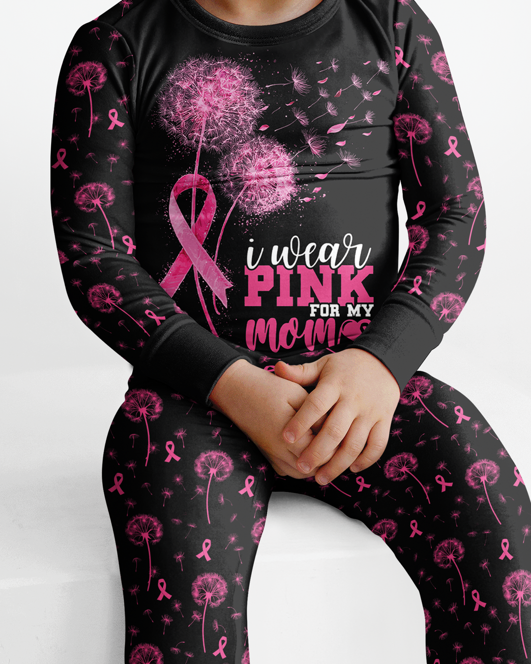 Dandelion Pink For Mom Bamboo Two Piece Long Sleeve Pajama Set
