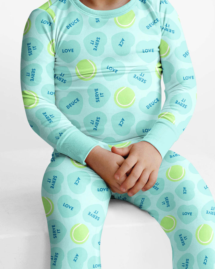Tennis with Love Bamboo Two Piece Long Sleeve Pajama Set
