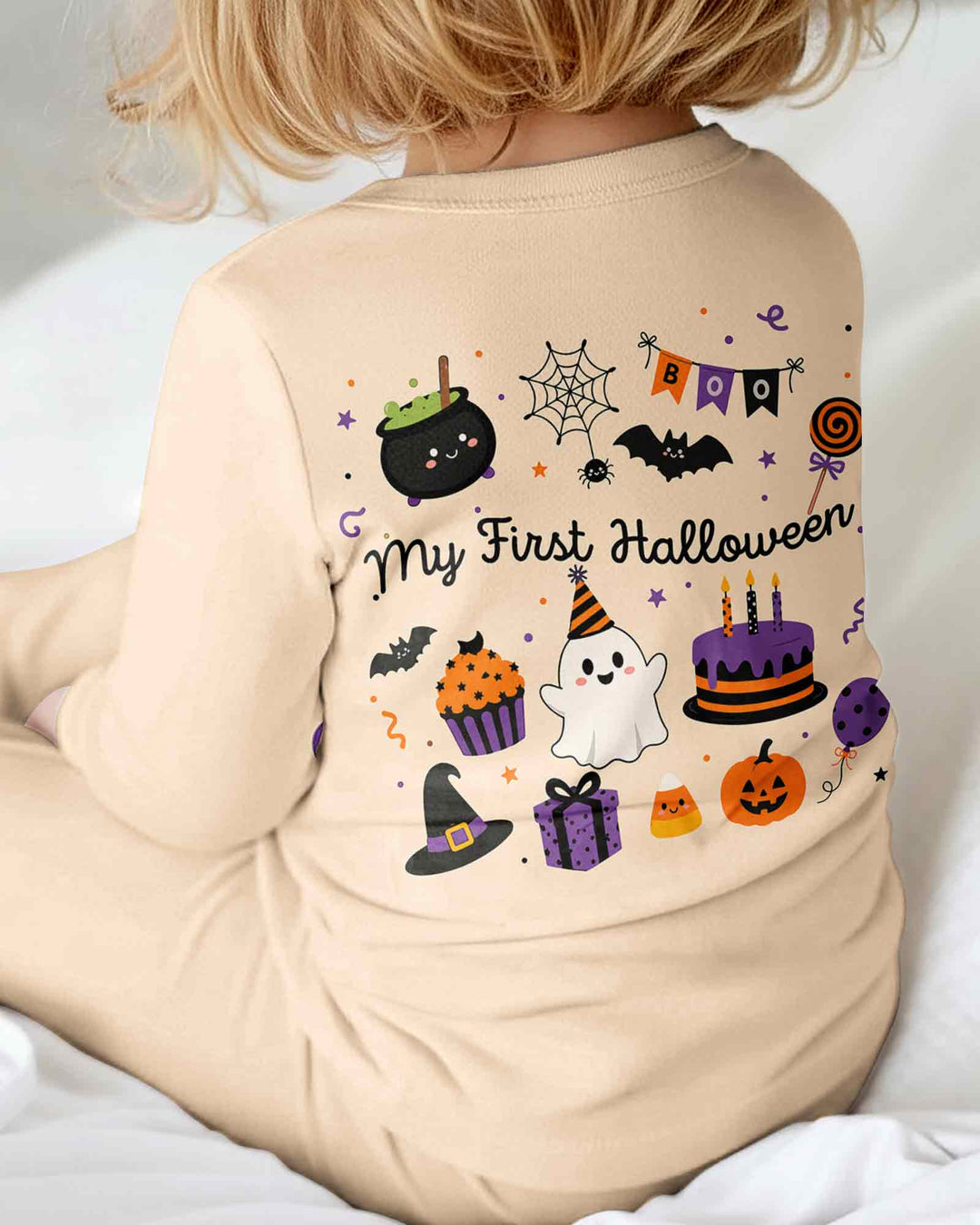 Personalized Baby Boo Ghost Pumpkin My First Halloween Bamboo Convertible Zippy