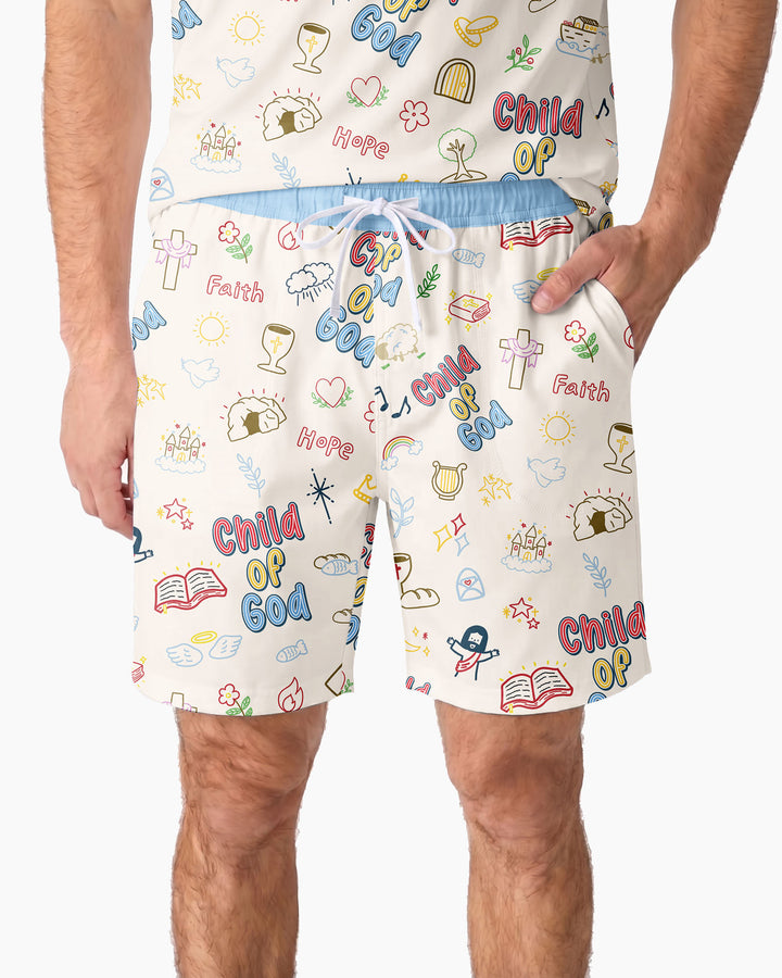 A Child Of God Family Matching Bamboo Men Short Sleeve Short Pajama Set