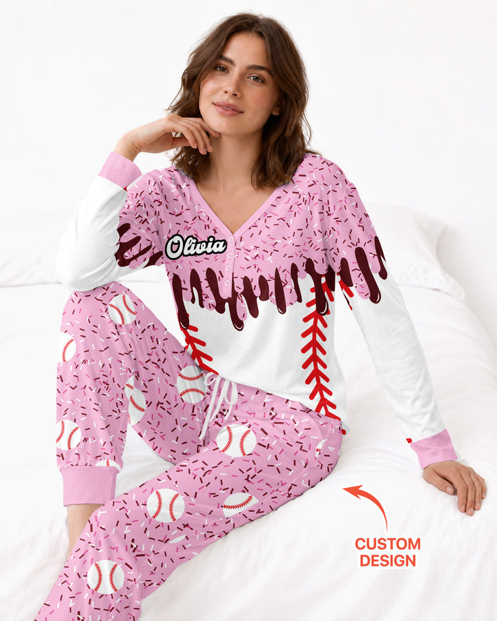 Icecream Drip Scale Bamboo Women Pajama Set