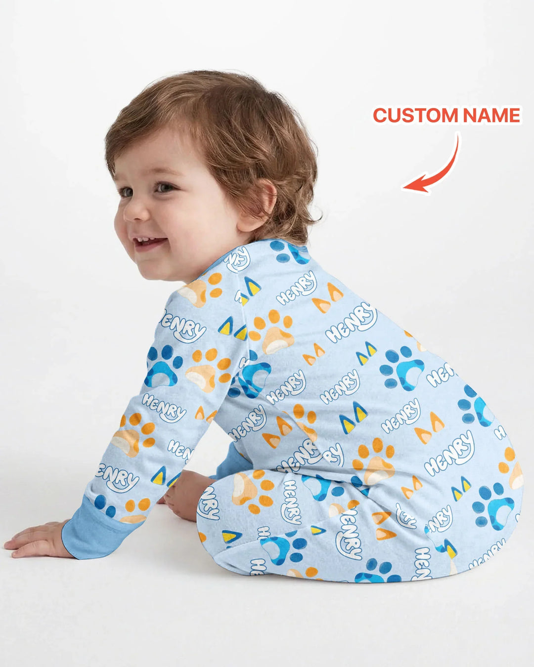 Custom Name Favourite Blue Dog Family Matching Bamboo Convertible Zippy