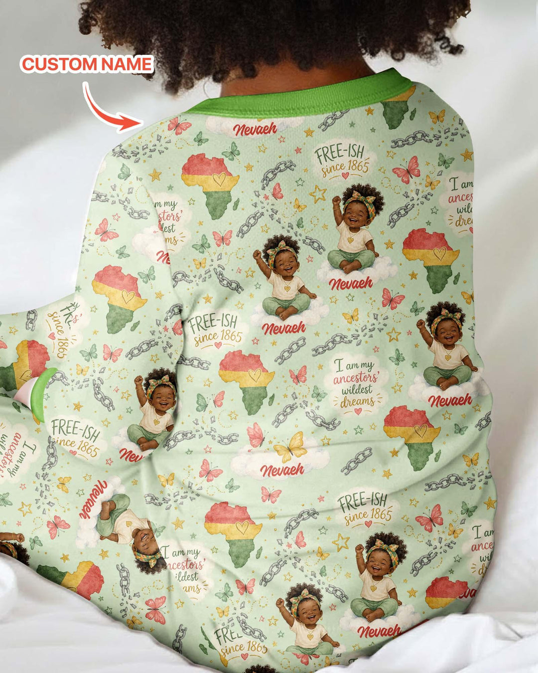 Custom Name Juneteenth I Am My Ancestors' Wildest Dream Bamboo Convertible Zippy