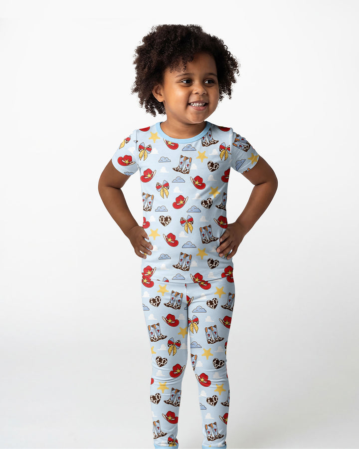 Cowboy Story Bamboo Two Piece Short Sleeve Pajama Set