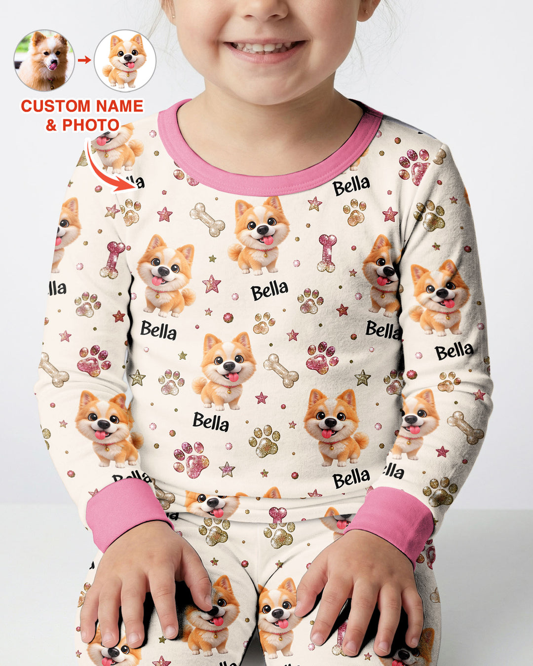 Little Cute Dogs Bamboo Two Piece Long Sleeve Pajama Set