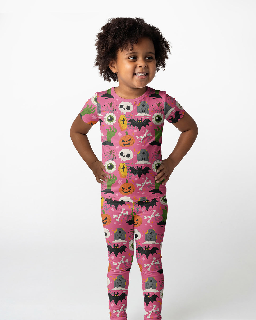 Little Monsters Bamboo Two Piece Short Sleeve Pyjamas Set For Haloween