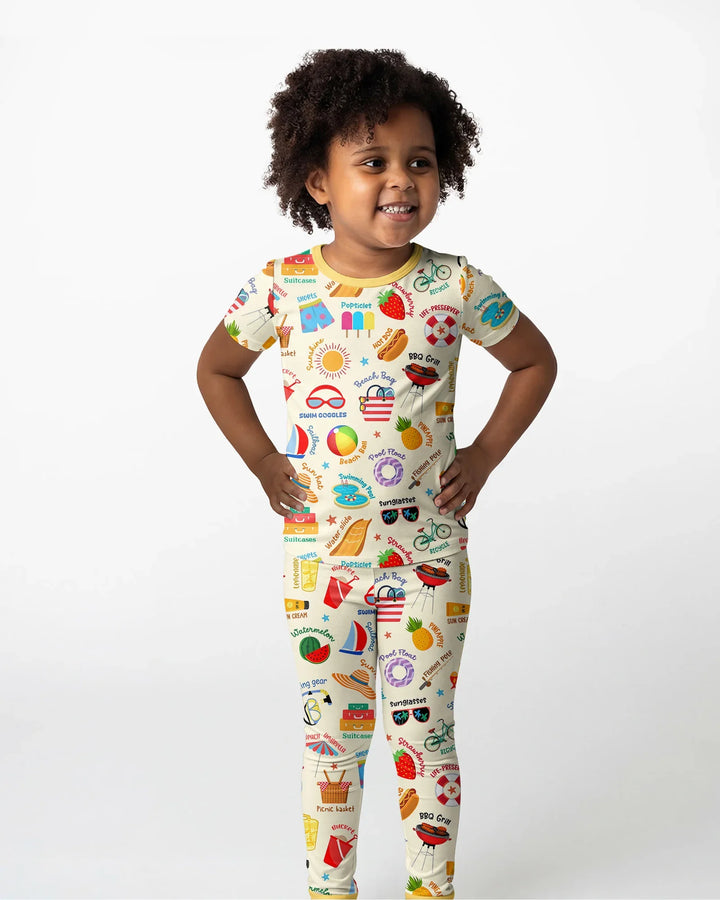 Love Summer Bamboo Two Piece Short Sleeve Pajama Set