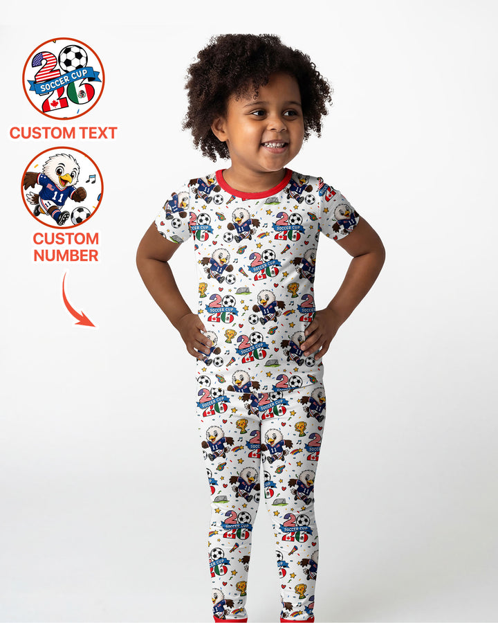 We Are The Champions Soccer Cup 2026 Bamboo Two Piece Short Sleeve Pajama Set