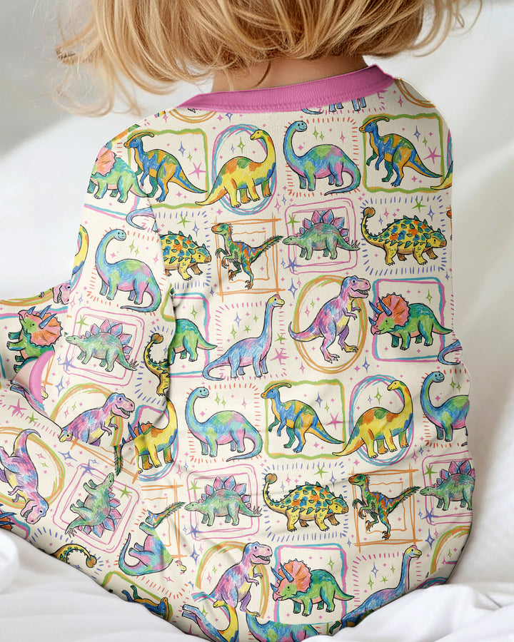 Colorful Dino Sketchbook Bamboo Convertible Zippy
