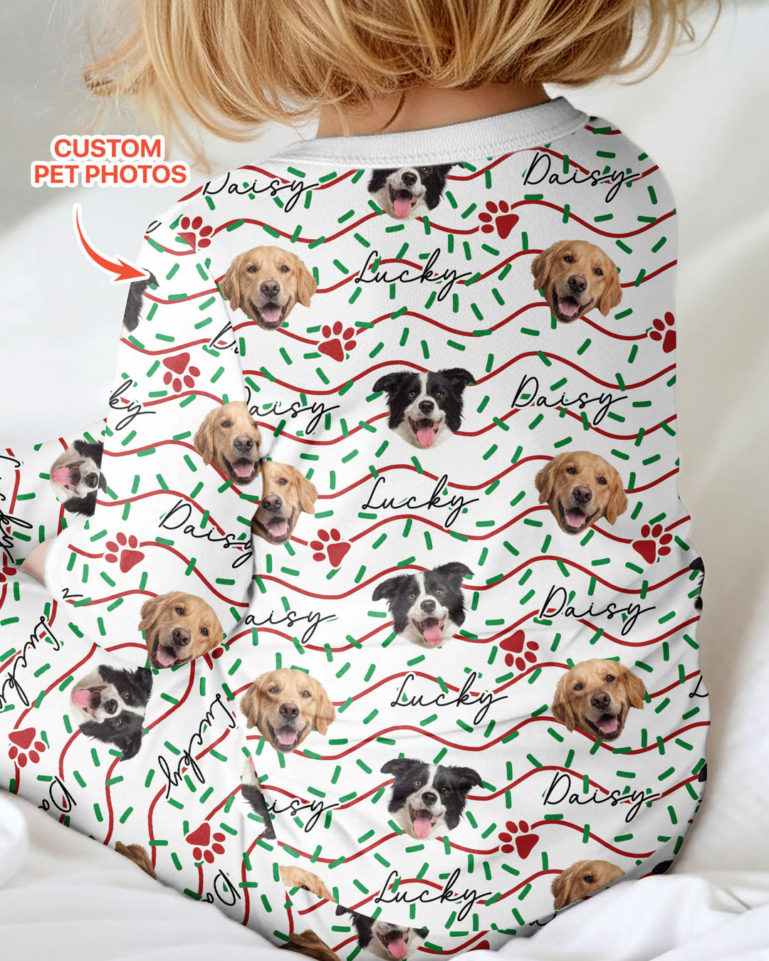 Custom Pet Photo Christmas Sprinkles Bamboo Convertible Zippy