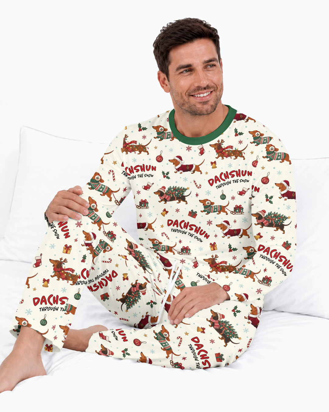 Dachshund Through The Snow Bamboo Men's Pajama Set