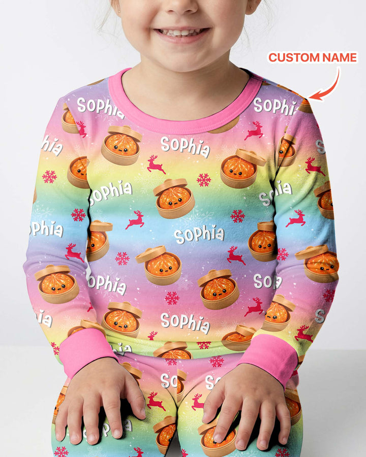 Christmas Cutie Dumpling Bamboo Two Piece Long Sleeve Pajama Set