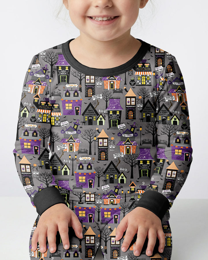 Halloween Hometown Bamboo Two Piece Long Sleeve Pajama Set