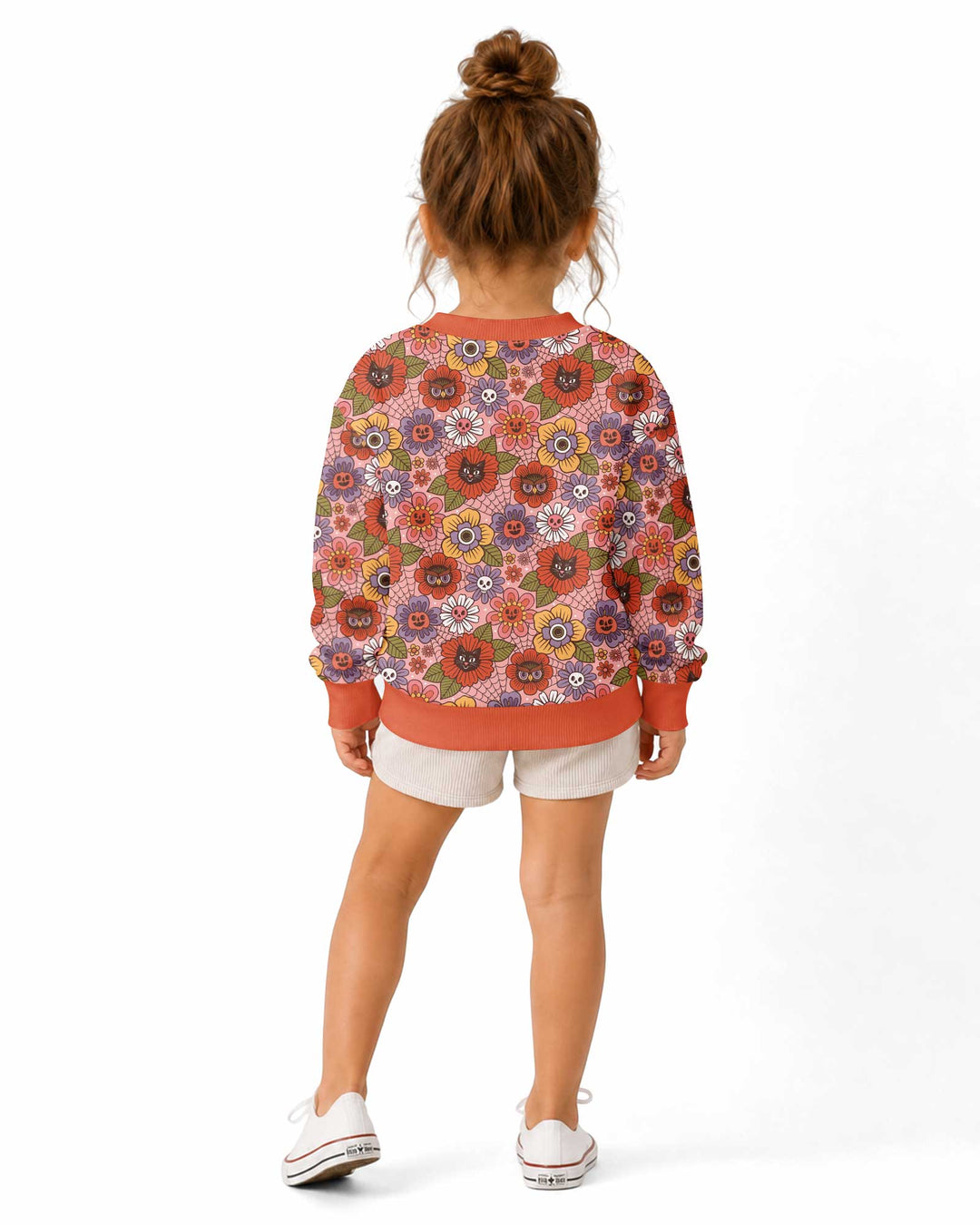 70s Halloween Floral Bamboo Crewneck Sweatshirt