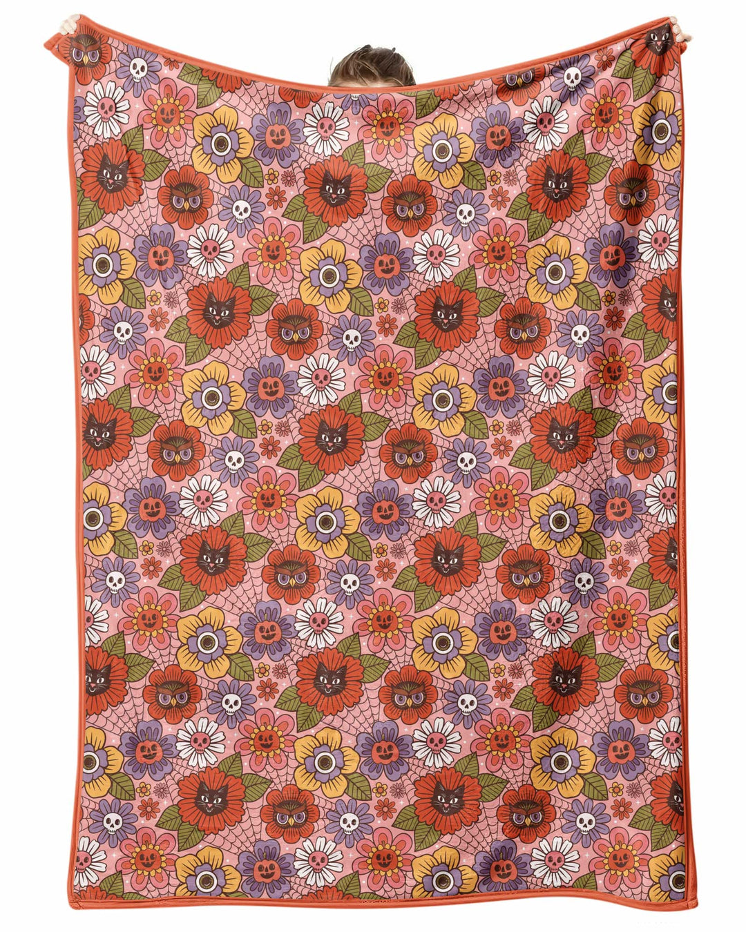 70s Halloween Floral Bamboo Blanket