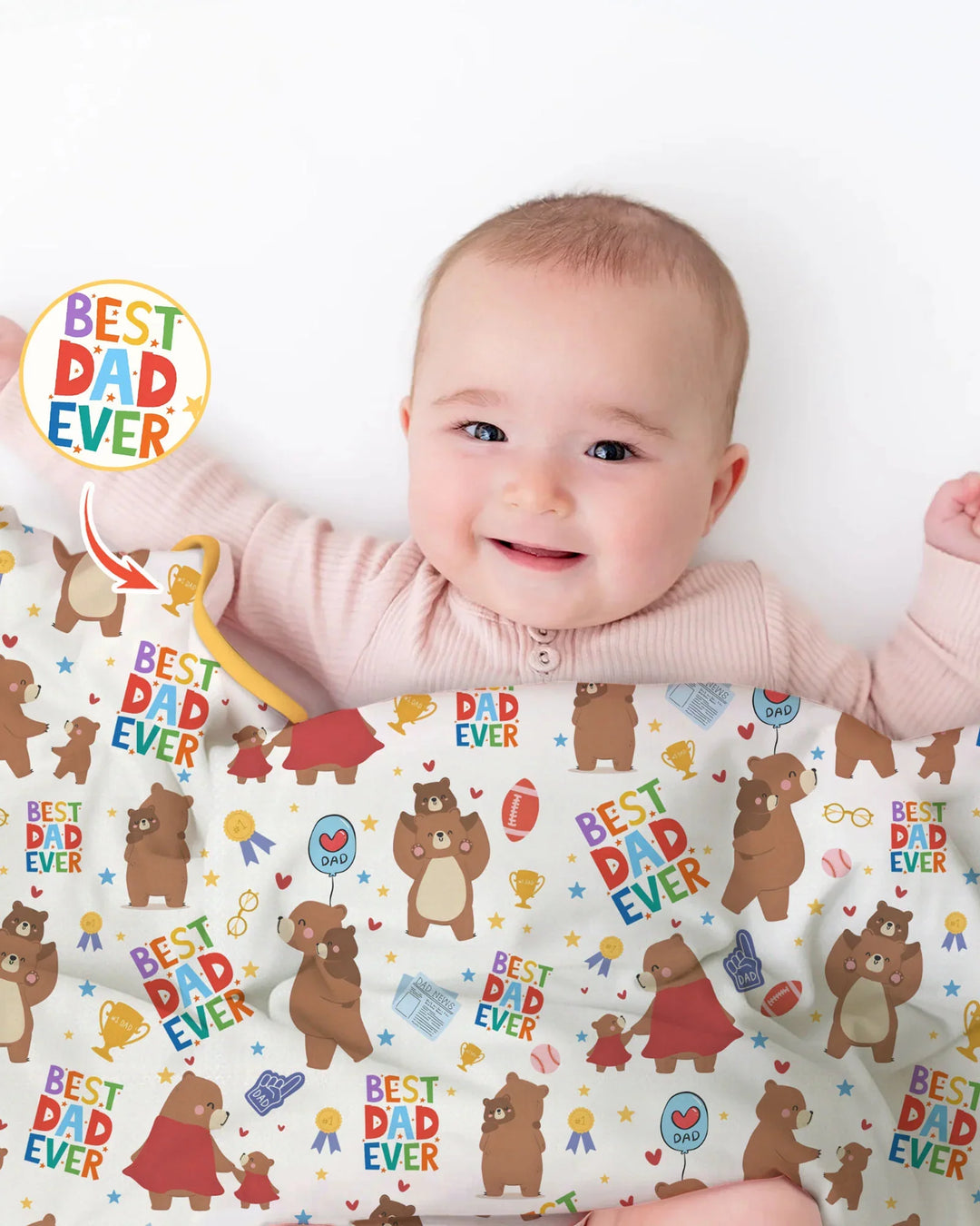 Best Daddy Bear Ever Family Matching Bamboo Blanket