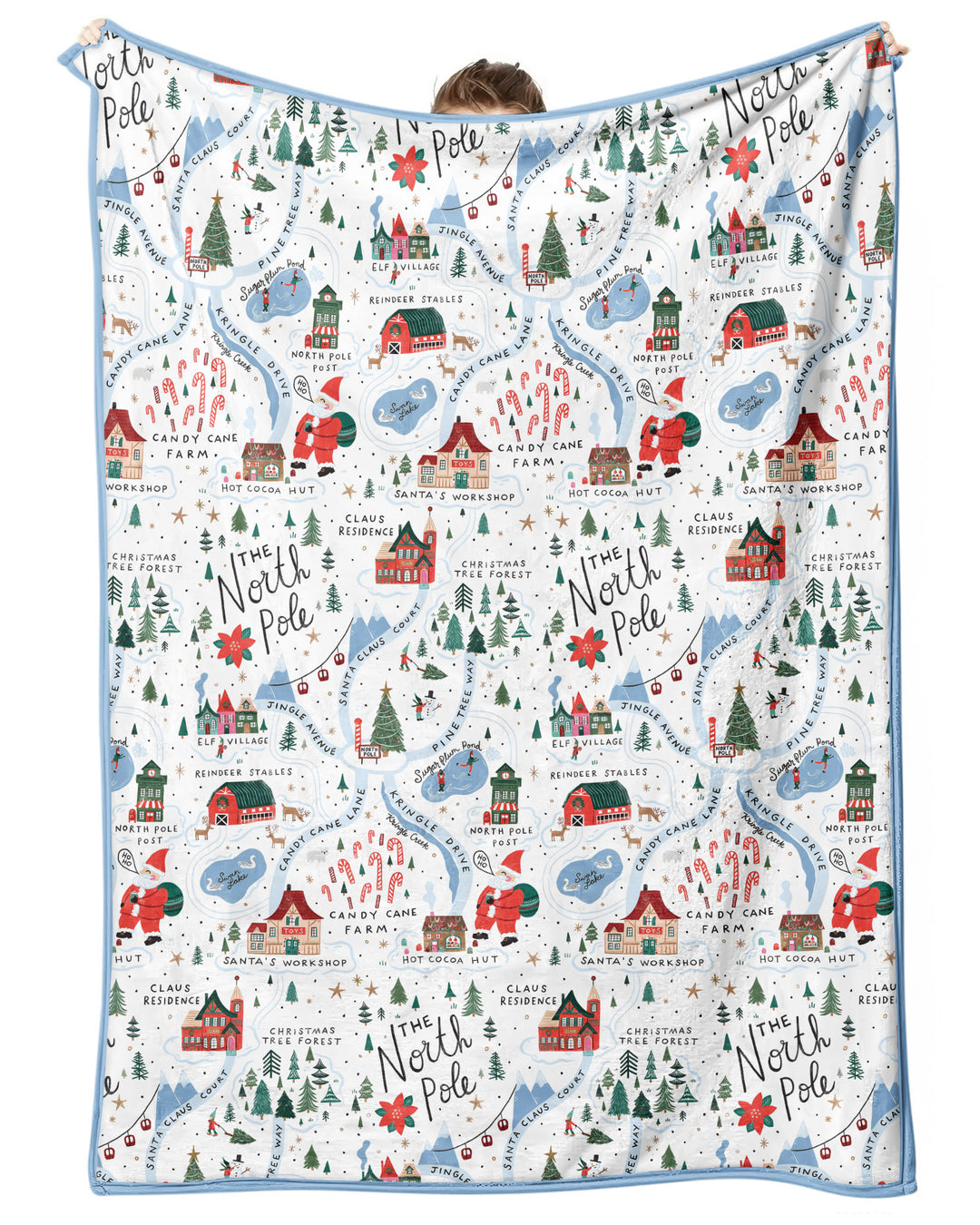 The North Pole Map Bamboo Blanket