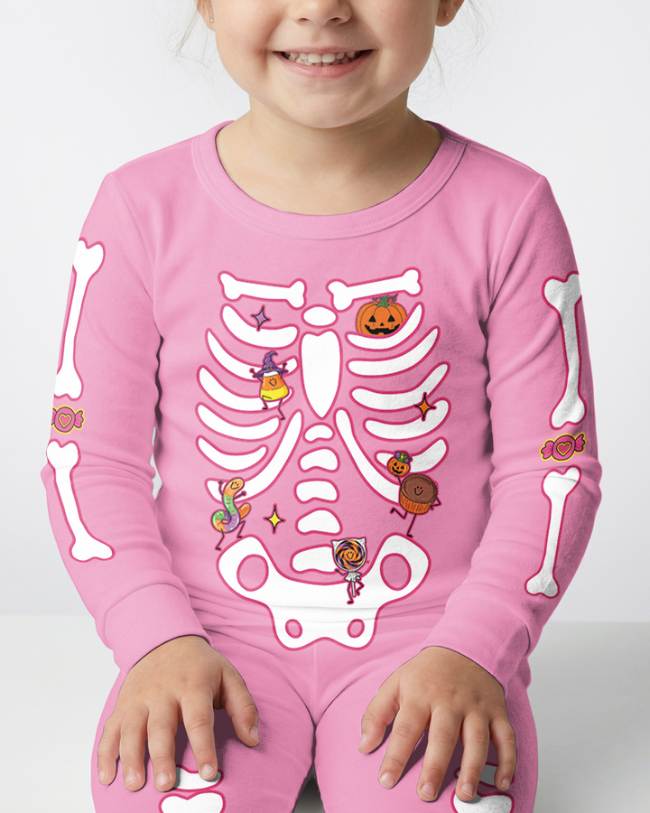 Halloween Skeleton Candy Bamboo Two Piece Long Sleeve Pajama Set