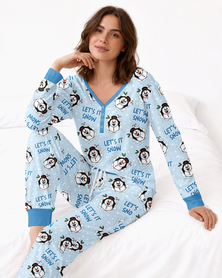 Funny Snowman Bamboo Women Pajama Set