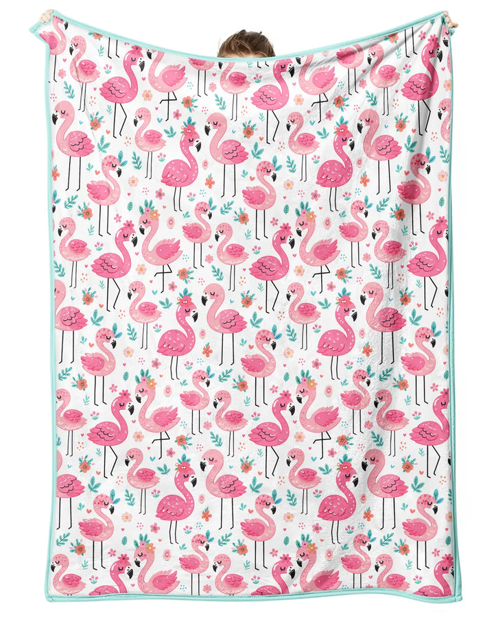 Hello Flamingo Bamboo Blanket