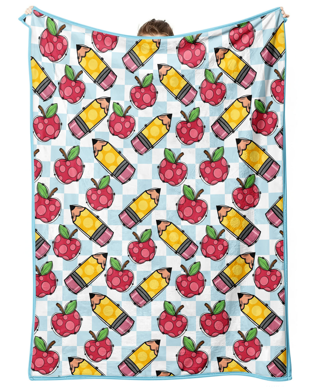 Checkered Apple Scribbles Bamboo Blanket