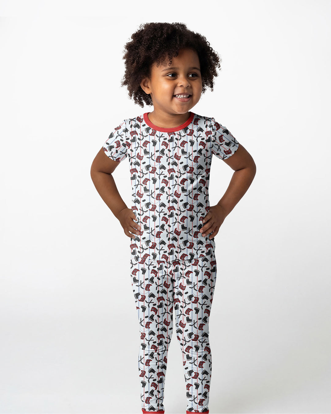Hockey Rink Bamboo Two Piece Short Sleeve Pajama Set