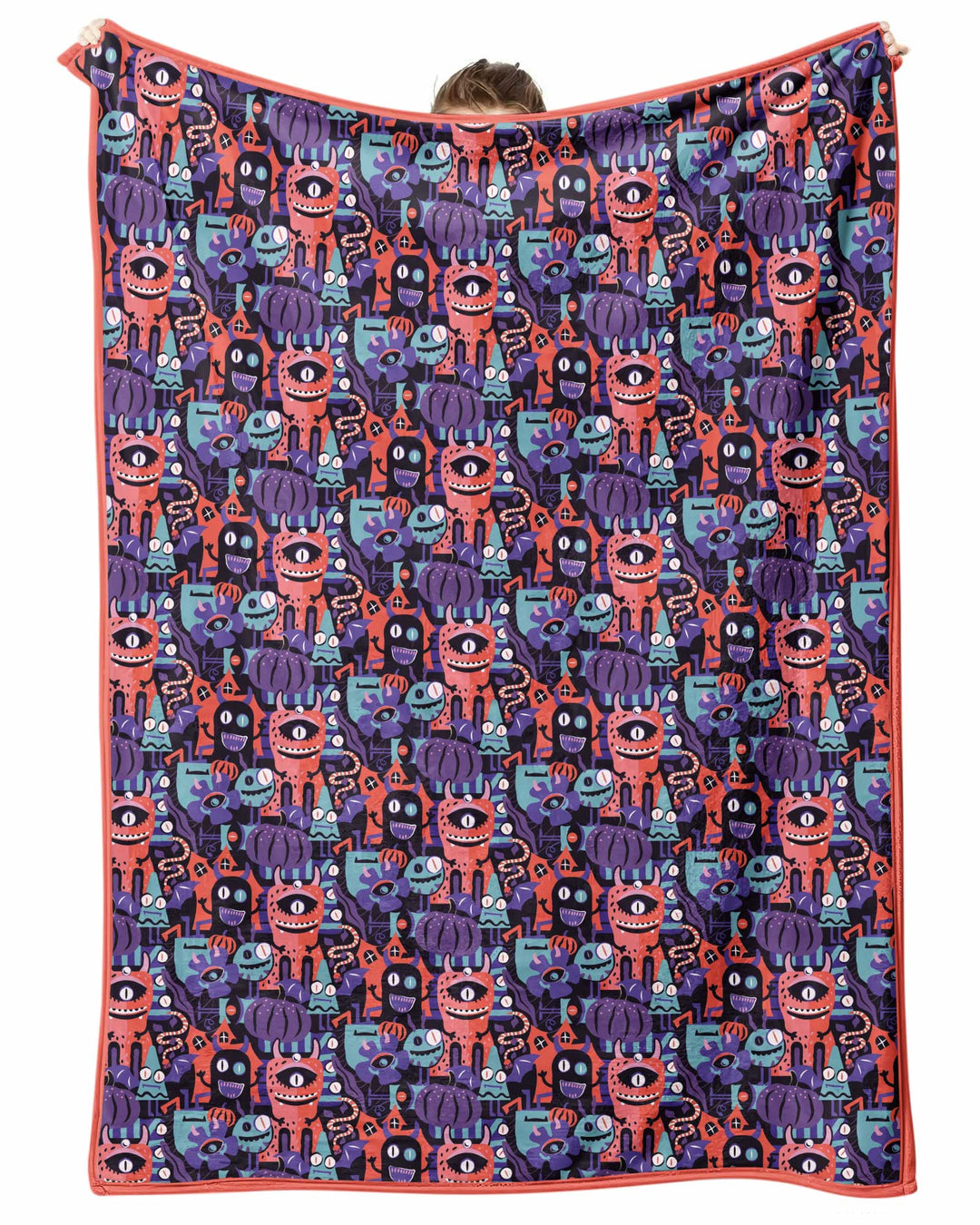 Halloween Multi Eyed Monsters Bamboo Blanket